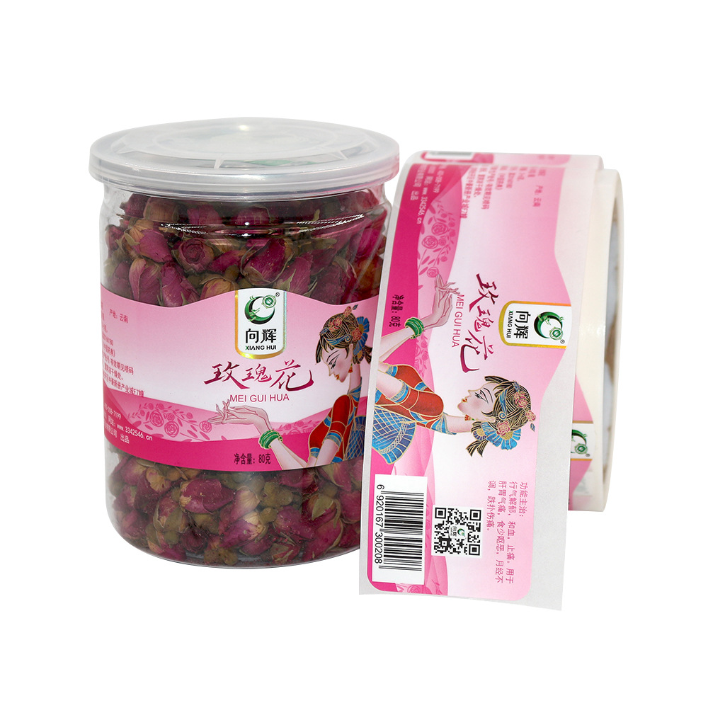 玫瑰花不干胶标签